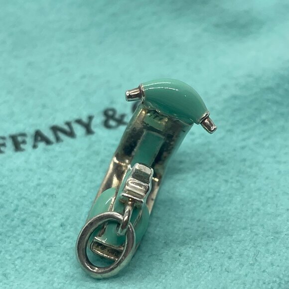 Tiffany & Co. Vintage Sterling Silver Blue Enamel Vespa Scooter Charm - Picture 8 of 16